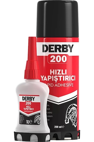 Derby Hızlı Yapıştırıcı Seti 200 Ml 10 Adet Ahşap Ve Plastik Yüzeyler İçin Yüksek Yapıştırma Gücü Düşük Viskozite 200 Ml