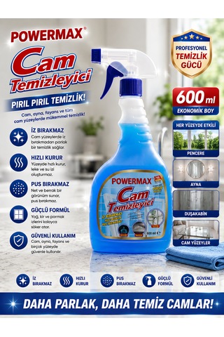 Powermax Cam Temizleyici 600 Ml X3 Set Cam Ve Parlak Yüzey Temizleyici