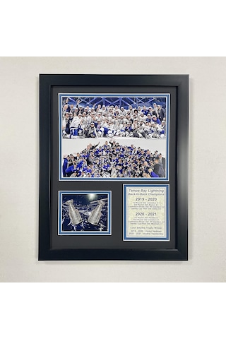 Legends Never Die, Inc. Tampa Bay Lightning Sırt Arkaya Dönüş Şampiyonlar 30,48 Cm X 38,1 Cm Çerçeveli Fotoğraf Kolajı 7/8 Yaş