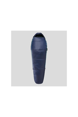 Outdoor Trekking Polyester Uyku Tulumu - Mavi - Mt500 15 C Konfor Granit Grisi/koyu Lacivert