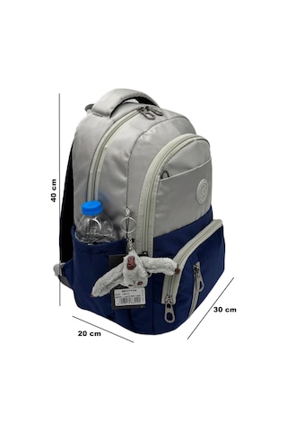 İlk Okul Çantası 3'lü Seti Unisex Çocuk İlkokul Çantası Bvt-8010 Gri-lacivert Gri - Lacivert