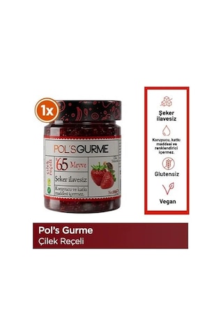Pol'sgurme Çilek Reçeli Chia Tohumlu Şeker İlavesiz %65 Meyve Oranlı 285 Gr