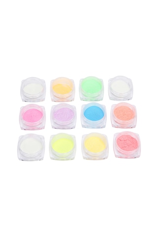 12 Adet Kendin Yap Tırnak Parıltısı Floresan Toz Tırnak Sanatı Işıltılı Toz Tırnak Uçları Dekorasyonu