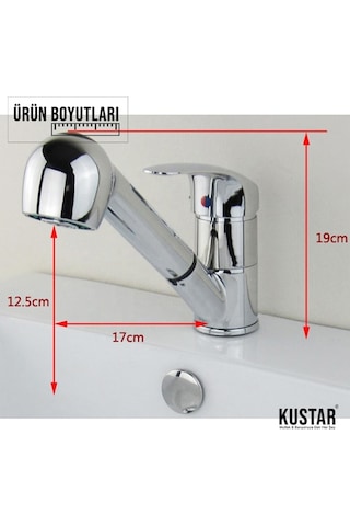 Kustar Berber Aç Kapa Spiral Hortumlu Lavabo Bataryası 150 CM