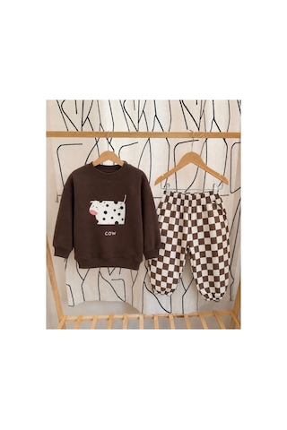 Luccokids Unisex Cocuk Takım Kahverengi Kahverengi