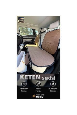 Peugeot 3008 2023-2026 Ön Ve Arka Koltuk Terletmez Dolgulu Keten Koltuk Minder / Kılıf Set Kahverengi