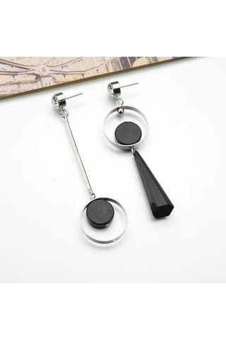 Moveevo Altın Renkli合金材质 Uzun Tek Çubuk Asimetrik Minimalist Geometrik Küpe Gold