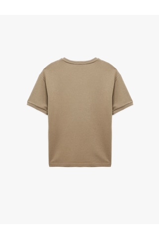 Koton Bisiklet Yaka Rahat Kesim Kısa Kollu Spor Sweatshirt Bej 6sam70007nk Ekru