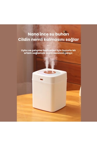 Polham 3 Litre Nano Ultrasonik Çift Püskürtmeli Hava Nemlendirici, Buhar Makinası, Koku Eklenebilir