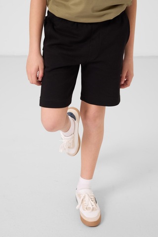 Tommylife Siyah Pamuklu Yumuşak Dokulu Standart Fit Basic Erkek Çocuk Şort - 11293 Siyah