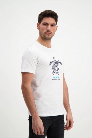 Rich Erkek Bisiklet Yaka T-shirt Beyaz