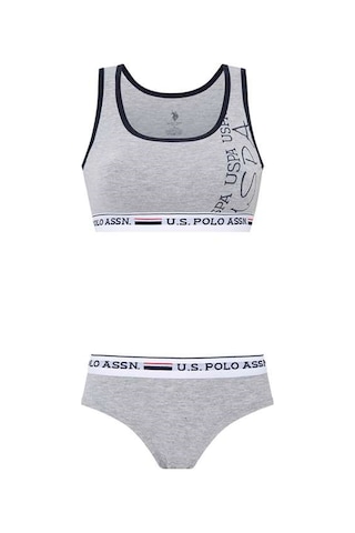 U.S. Polo Assn. U.s Polo Assn. 66255 Kadın Büstiyer Şort Takım-grimelanj Gri