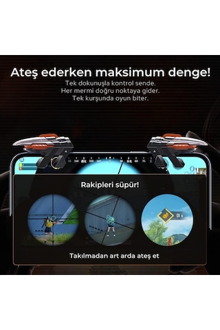 Coofbe Profesyonel Yüksek Hassasiyetli Telefon Tetik Mobil Oyun Tetik Aparatı 4 Buton Nişan Ve Tetik Tuşu