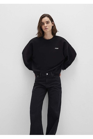 Mavi Yuvarlak Yaka Logo Siyah Kadın Sweatshirt M1s10490-900 SiYAH