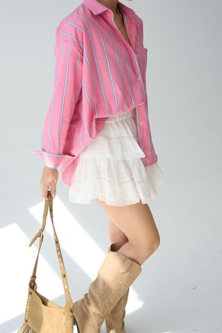 Cepli Gömlek - Pembe-mavi Pembe - Mavi