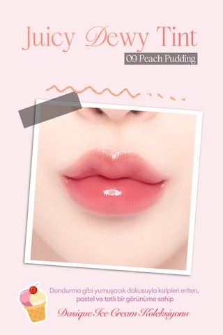 Dasique Yoğun Parlaklık Ve Canlı Renkler Sunan Kalıcı Tint Juicy Dewy Tint 09 Peach Pudding 09 Peach Pudding