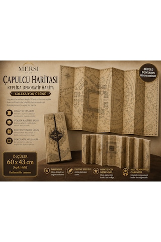 Çapulcu Haritası Replika Dekoratif Harita 60x43 Cm Koleksiyon Ürünü -