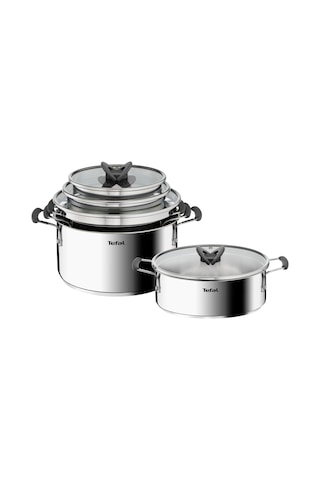 Tefal Optispace 8 Parça Çelik Tencere Seti 587635