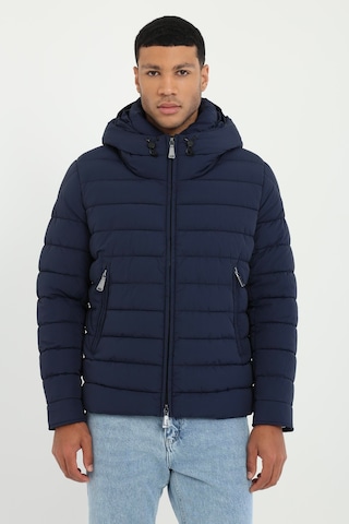 Dufy Erkek Slim Fit Kapüşonlu Lacivert Mont-25293