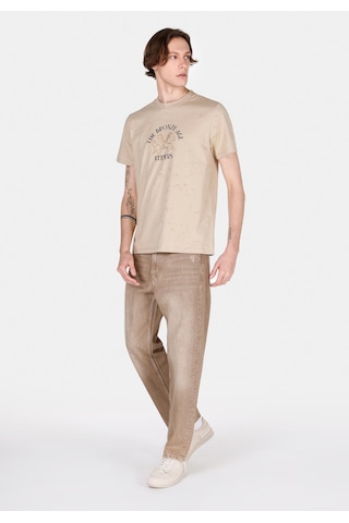 Colin's Colins Regular Fit Yuvarlak Yaka Baskılı Erkek Bej Kısa Kol Tişört Cl1071956 Q1.v1 Beı Bej