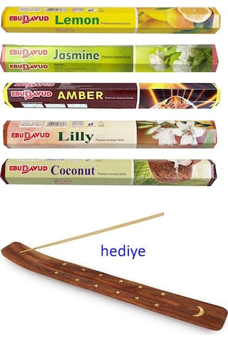 5 Paket 20 Çubuklu Tütsü Lemon - Amber - Lilly- Jasmine - Coconut