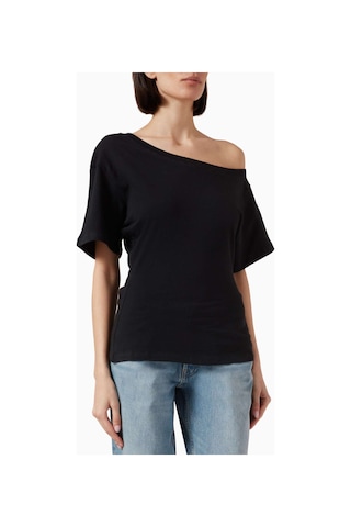 Banana Cici Elena Off-shoulder T-shirt - Beyaz - Premium Jersey Kumaş İle Rahat Şıklık Siyah