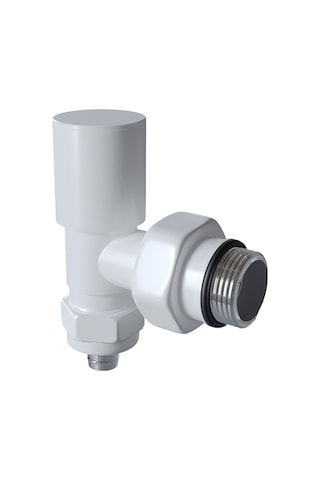 Radyatör Vanası 1/2'' Beyaz Köşe Pex Metal Volanlı 16 2mm Boru Bağl. Rakorlu Radyatör Vanası 1/2'' Beyaz Köşe Pex Metal Volanlı 16 2mm Boru Bağl. Rakorlu