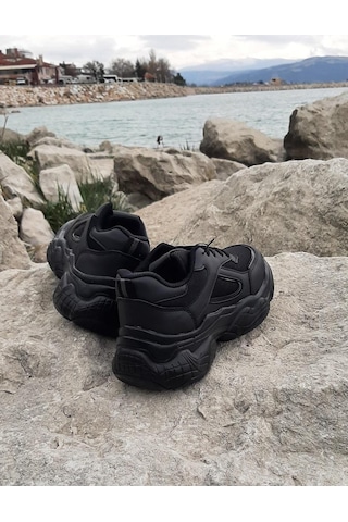 Dunlop 2323 Siyah Renk Fuspetli Kalın Taban Spor Ayakkabı AYKSAYAK-000502