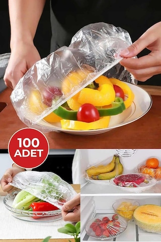 100 Adet Pratik Tazeliği Koruyan Tencere Ve Tabak Bonesi Çok Amaçlı Kapak Gıda Bonesi