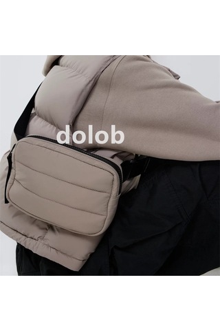 Dolob Aşağı Ceket Kadın Makyaj Saklama Çantası Basit, Hafif, Şık Fitness Spor Koşu Bel Çantası Krem