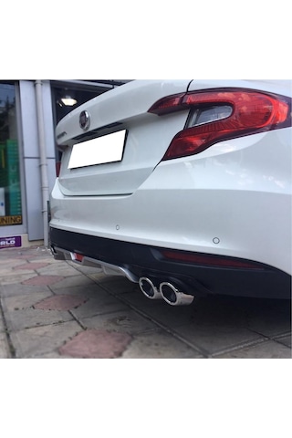 Fiat Egea Siyah Difüzör 4 Krom Egzoz Görünümlü Difizör Arka Ek Body Kit Uyumlu