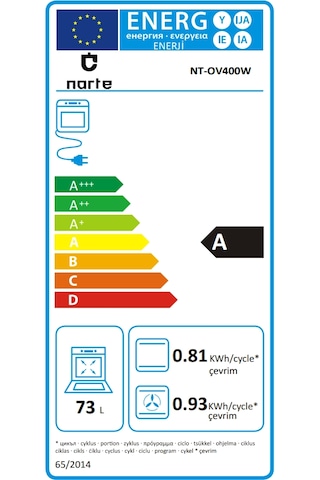 Narte NT-OV400W 73 LT Ankastre Fırın Beyaz