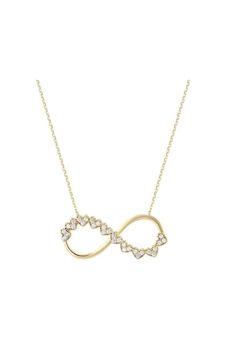 14 Ayar Kalpli Sonsuzluk Tasarım Altın Kolye Altın