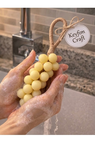 Keyfim Craft El Yapımı Sarı Üzüm Tanesi Tasarımlı Banyo Ve Dekoratif Sabun Doğal
