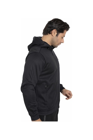 Crozwise Erkek Kapşonlu Spor Sweatshirt Siyah