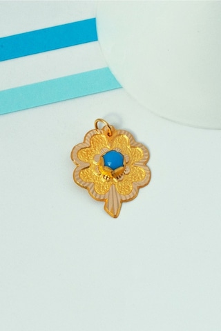Bayar Gold 14 Ayar Altın Küçük Boy Yonca Kolye Ucu Sarı Altın
