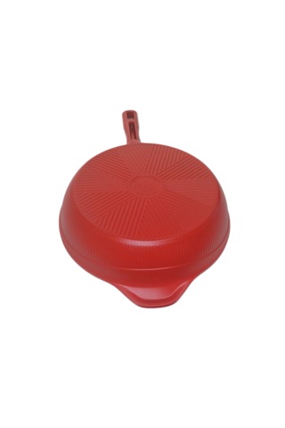 Akdeniz 28 Cm Cam Kapaklı Kırmızı Döküm Derin Tava