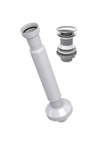 Monavit Çelik Kapaklı Klik Klack Lavabo Süzgeci Ve 32 Sifon Beyaz