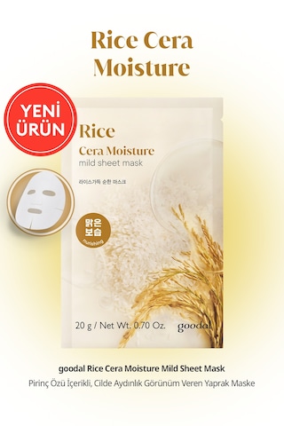 Pirinç Özlü, Cilde Aydınlık Görünüm Veren Yaprak Maske Goodal Rice Cera Moisture Mild Sheet Mask