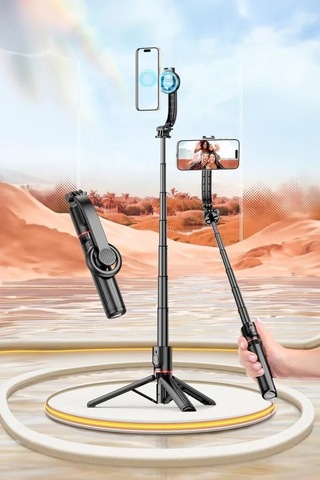 Teknik Gereç Mobil Sehpa Video Sehpası Tripod Çok Amaçlı Kumandalı Selfie Çubuğu L20 Siyah