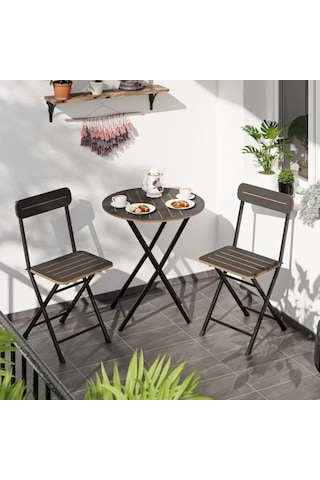 Masa Sandalye Bahçe Bistro Takım Yuvarlak Füme 1483 Füme