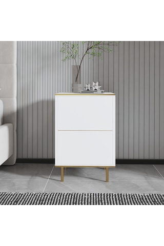 İmaj Komodin Orma Mermer/beyaz Gold