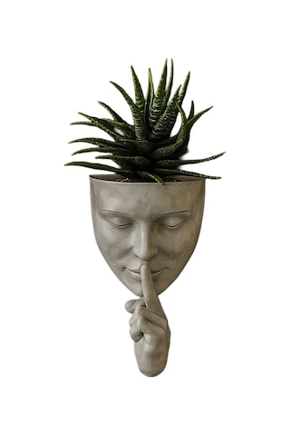 Şık Yüz Tasarımlı Dekoratif Saksı Modern Duvar Aksesuarı