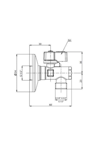 Eca 1/2" Filtreli Ara Musluk Krom Volanlı - 2 Adet Rozet Dahil 602111048-2