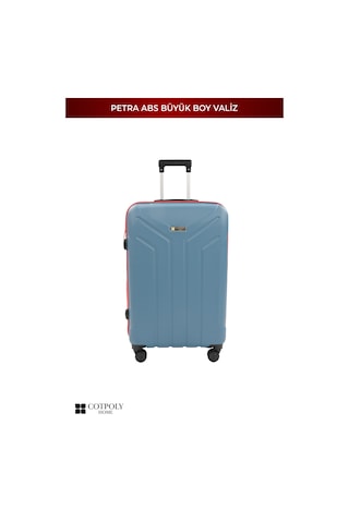 Cotpoly Home Petra Lüx Abs Büyük Boy Valiz 75 Cm Mavi Kırmızı