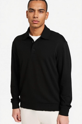 Defacto Standart Fit Polo Yaka Modal Sporcu Sweatshirt G3596ax25wnbk81 Siyah-bk81