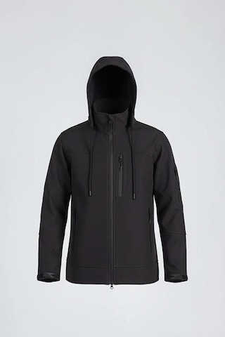 Vatan Tekstil Erkek Slim Fit Softshell Kapüşonlu Erkek Mont Su İtici Rüzgar Geçirmez Gri