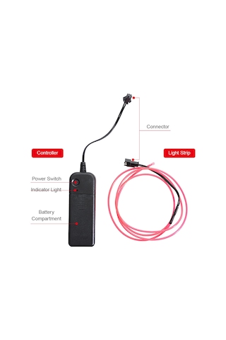 Samdoo Kırmızı Işıklı Scooter Araba Ambiyans Lambası - 200cm Led Şerit, Abs Malzeme, Uyarı Ve Takip Fonksiyonu