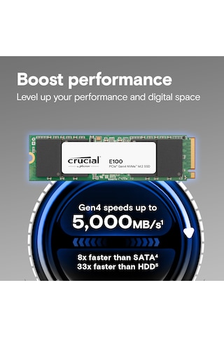 Crucial E100 2tb Pcıe Gen4 2280 Nvme M.2 Ssd Ct2000e100ssd8