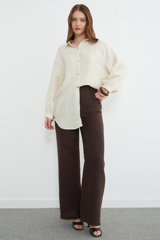 Fullamoda Basic Oversize Gömlek Bej